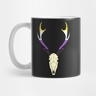 Nonbinary Pride Deer Skull Mug